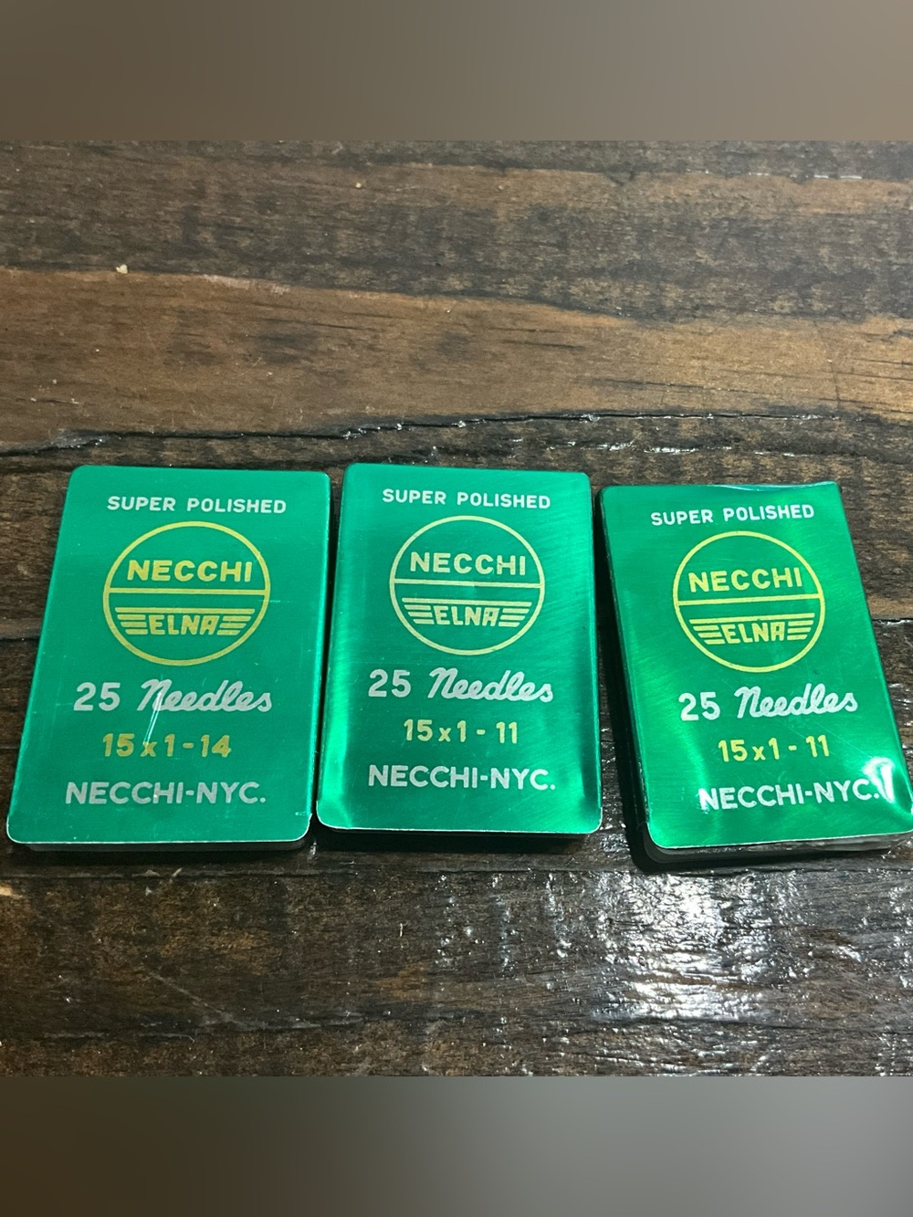 Vintage Lot of 3 Assorted Neechi Needles 15x1-11 15x1-14